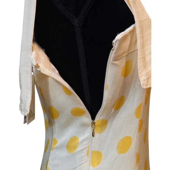 Agua Bendita Joaquina Silky Linen Cream / Yellow Polka Dot Mini Dress - Picture 9 of 12